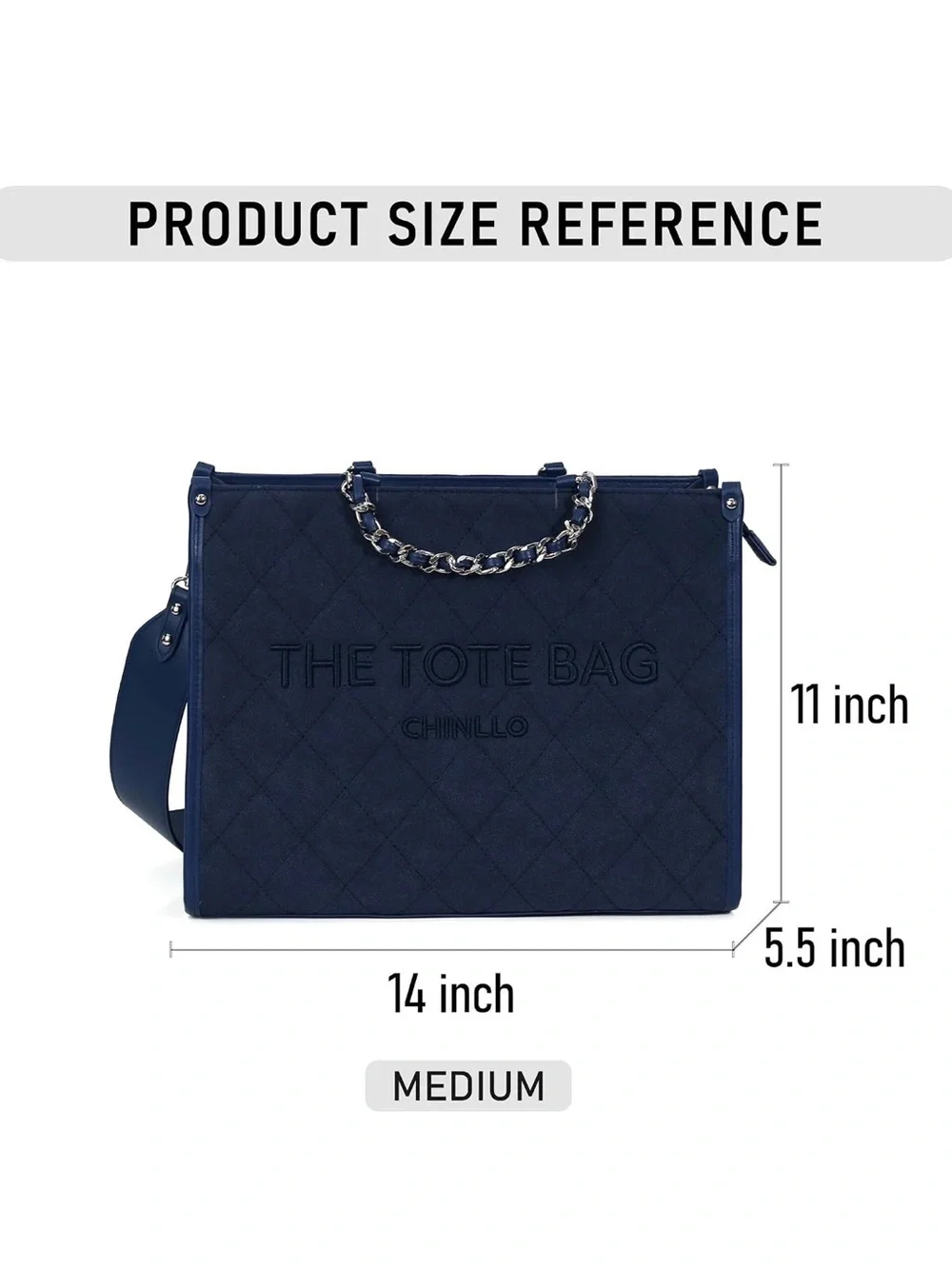 Navy Quilted Women’s Tote Bag